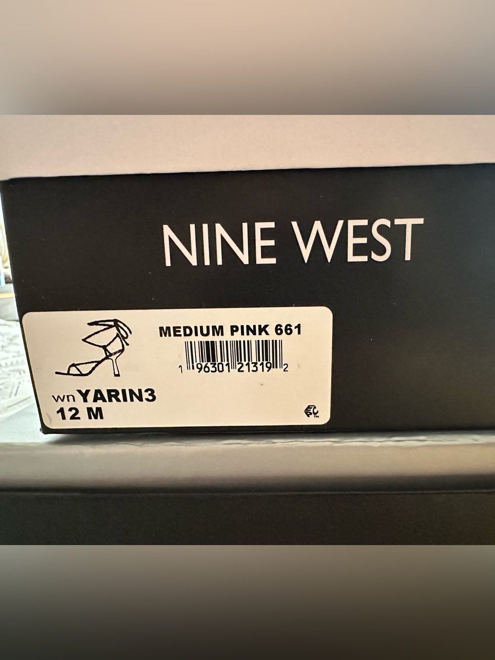 Nine West Yarin; medium pink.Metallic Rose Pink Lace-Up Sandals (Metallic Pink) - Picture 5 of 6